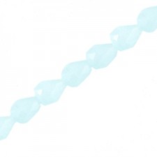 Faceted glass beads drop 3x6mm Light blue